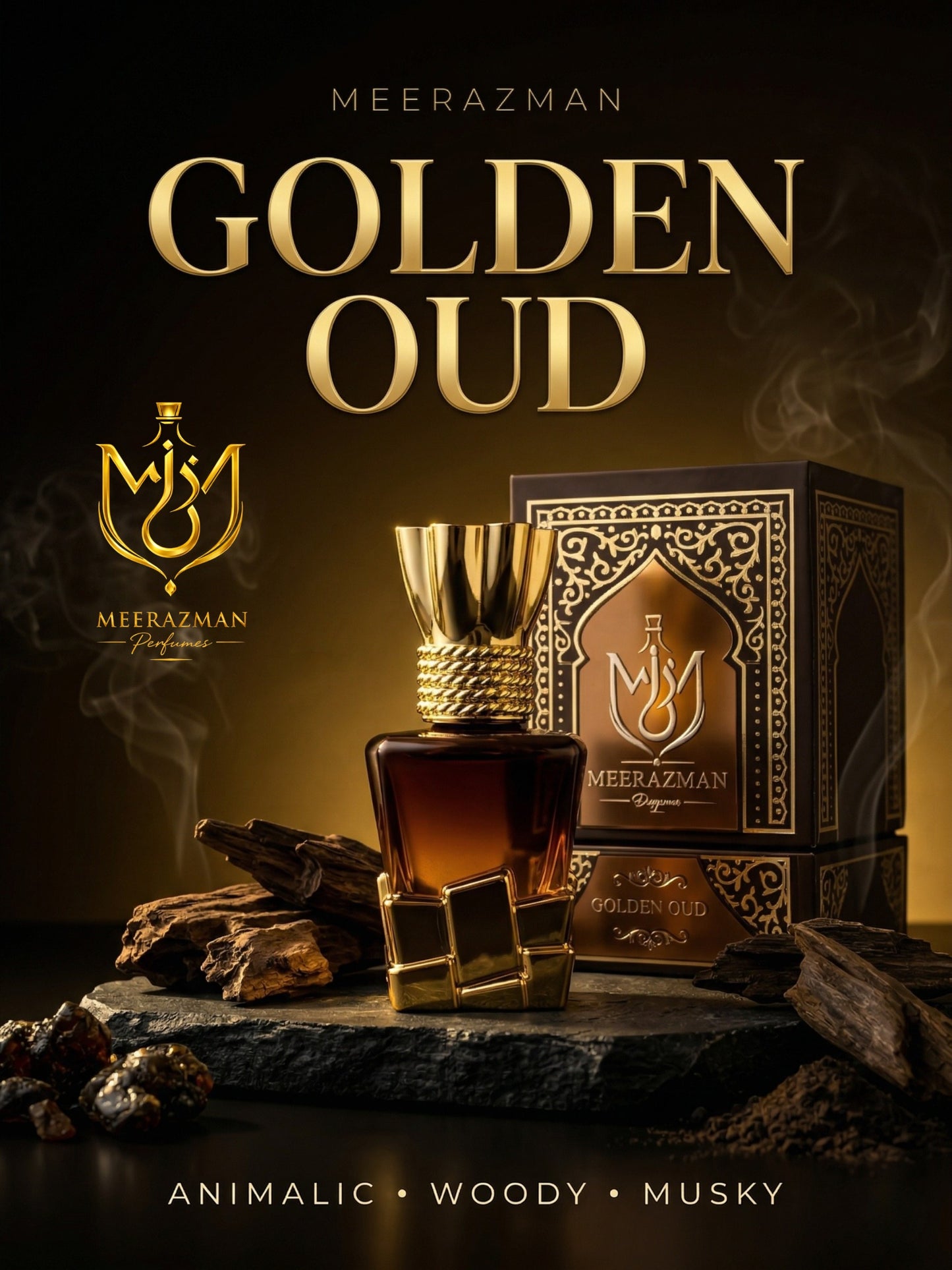 Meerazman GOLDEN OUD Premium Attar - 12ml